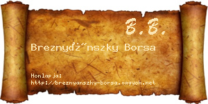 Breznyánszky Borsa névjegykártya